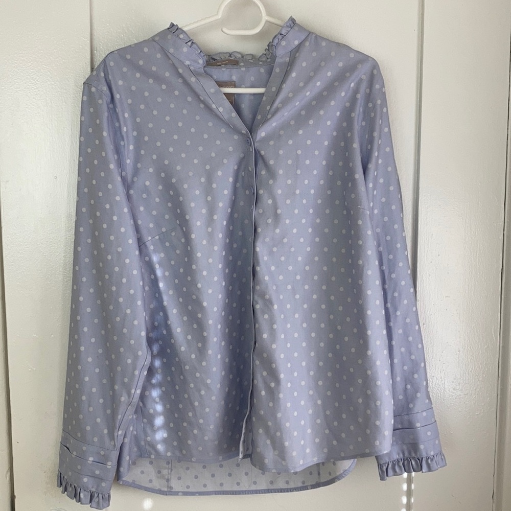 Chico's Blue Polka Dot Blouse
